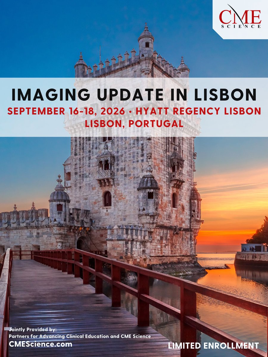cmescience's tweet image. Elevate your radiology skills in beautiful Lisbon! Join us Sept 16-18!
cmescience.com #DiagnosticImaging #CME #radcme #visit_lisboa #visitportugal conta.cc/493lfKD
