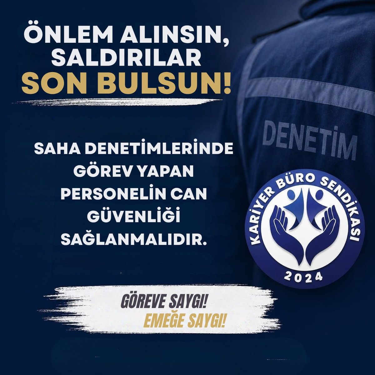 Denetimin güvenliği için somut ve kalıcı önlemler alınmalıdır. <a href="/gibsosyalmedya/">Gelir İdaresi Başkanlığı</a> <a href="/HMBakanligi/">T.C. Hazine ve Maliye Bakanlığı</a> 

#GelirUzmanınaSaygı
