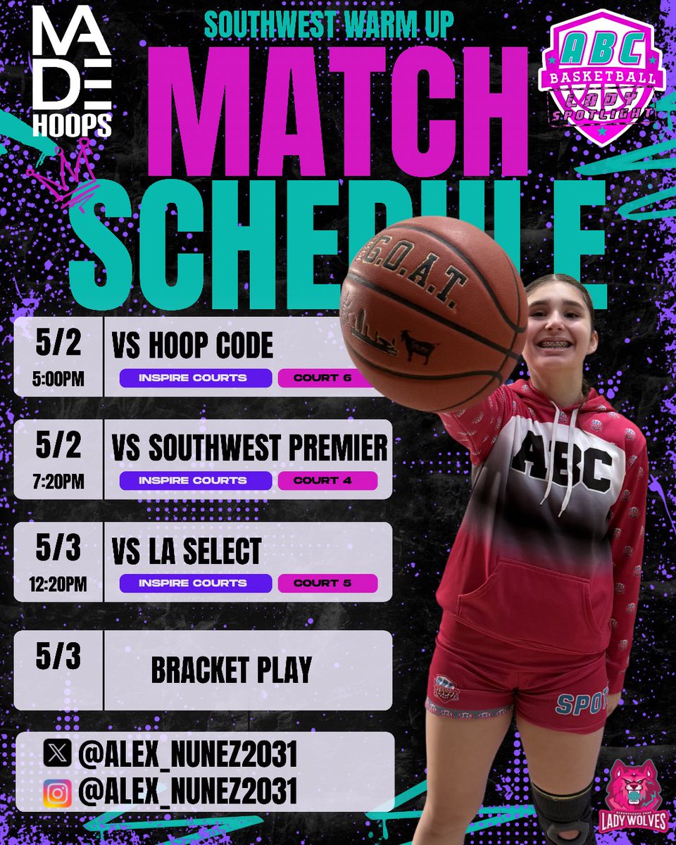 alex_nunez2031's tweet image. Schedule dropped for Made Hoops Southwest Warm Ups!
Prepared. Focused. Ready to compete.
Going to let the work show. 🏀

#WeDifferent #TrustTheProcess #ABCPrep

@Abq_Lady_Prep @Coach_JNunez @Coach_DGary
@Christina_Gary @coach_bmase @MuTaiaroa