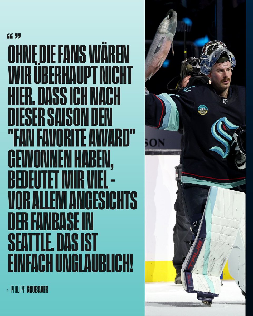 NHLde's tweet photo. Philipp Grubauer ❤️ Fans der Seattle Kraken 🦑

#SeaKraken | @seattlekraken | @philgrubauer31 | #Grubauer https://t.co/TbZiVGKfEp