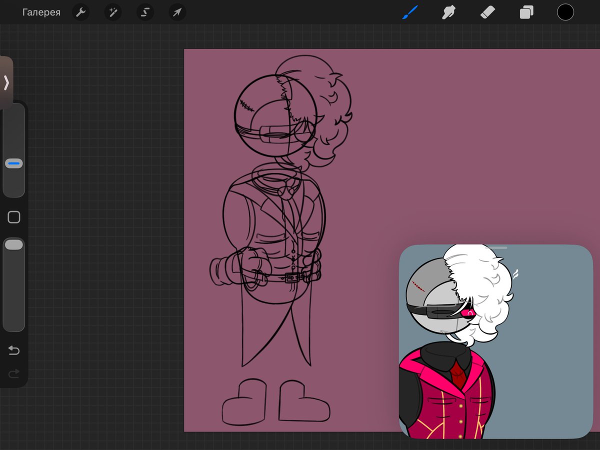 TheNighterStuff's tweet image. I need to stop being so scared of social media space lmao. Have a wip of ref.sheet of Sel👁

(I don't sketch)

#wip #oc #madcomoc #madcom