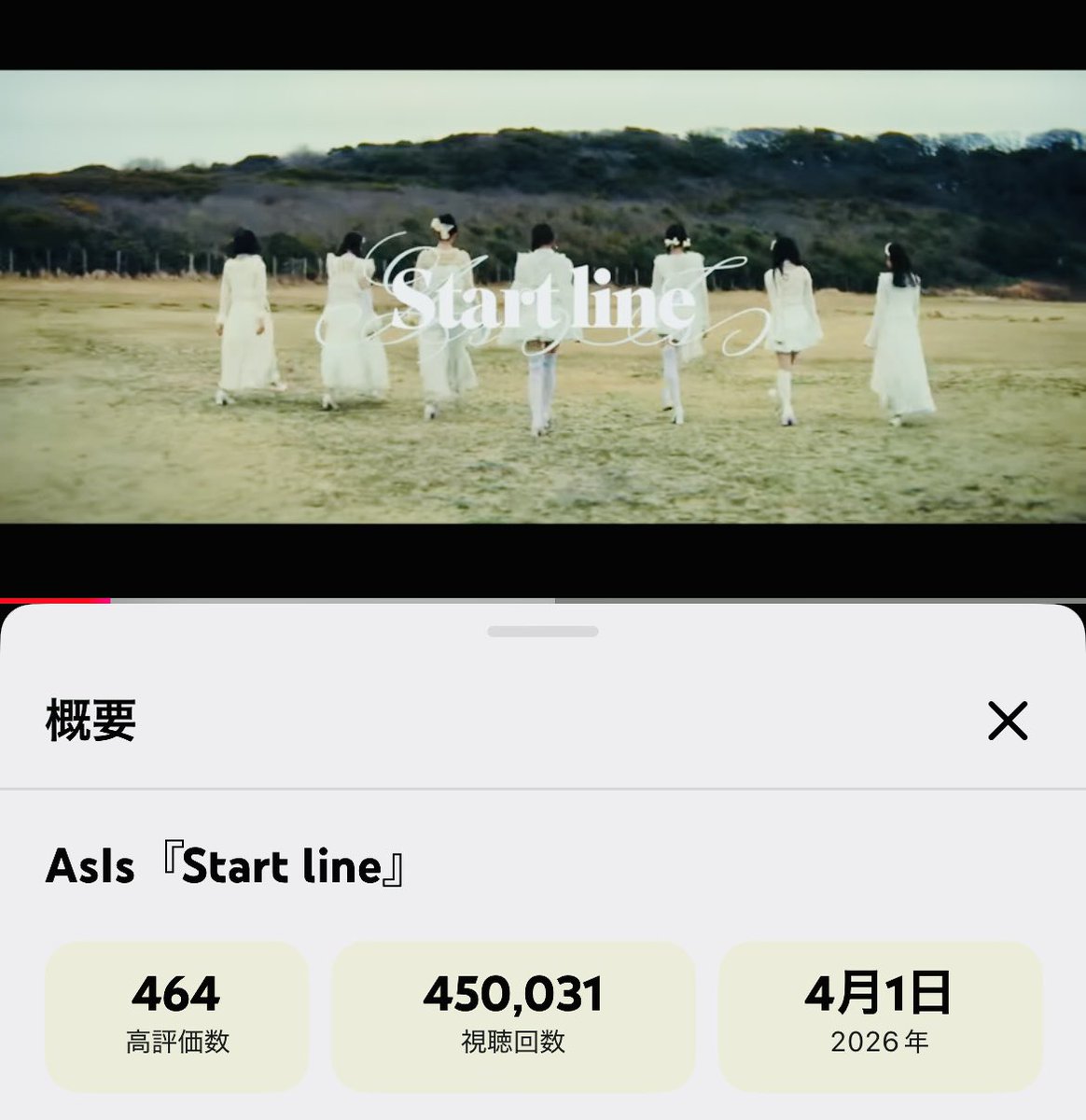 Ein_cho's tweet image. ㊗️45万回再生👏
#AsIs #アズイズ #Startline