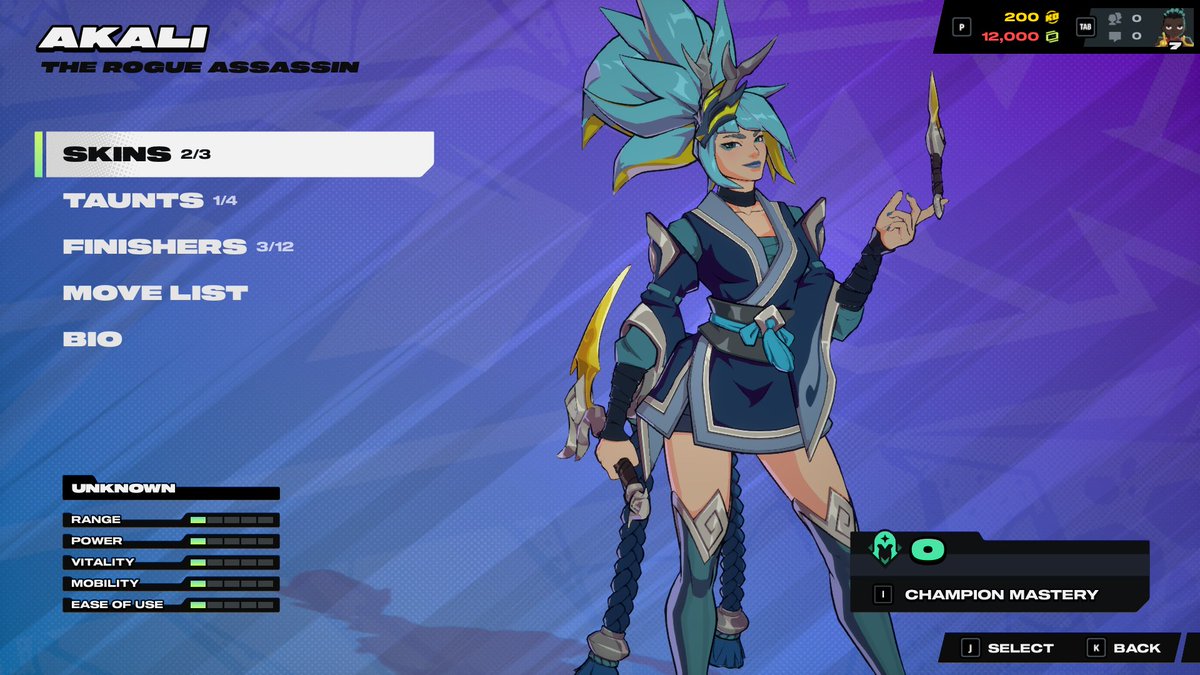 KnockDownJoe's tweet photo. Akali's stats is erroneously showing Unknown and each having one bar when we know that she is a Rushdown that her mobility is S-tier. Not only that. The number of hits and the super bars are not hidden during Akali's Ultimate. #2xko_bugs https://t.co/or4tuNGPtu