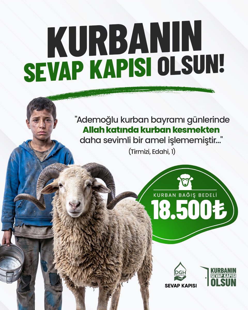 KURBANIN SEVAP KAPISI OLSUN!

"Ademoğlu kurban bayramı günlerinde Allah katında kurban kesmekten daha sevimli bir amel işlememiştir..." (Tirmizi, Edahi 1)

KURBAN BAĞIŞ BEDELİ 18.500₺

🌐 Online bağış için:
sevapkapisi.com

📞 İletişim: 0322 911 0350

Kurbanım