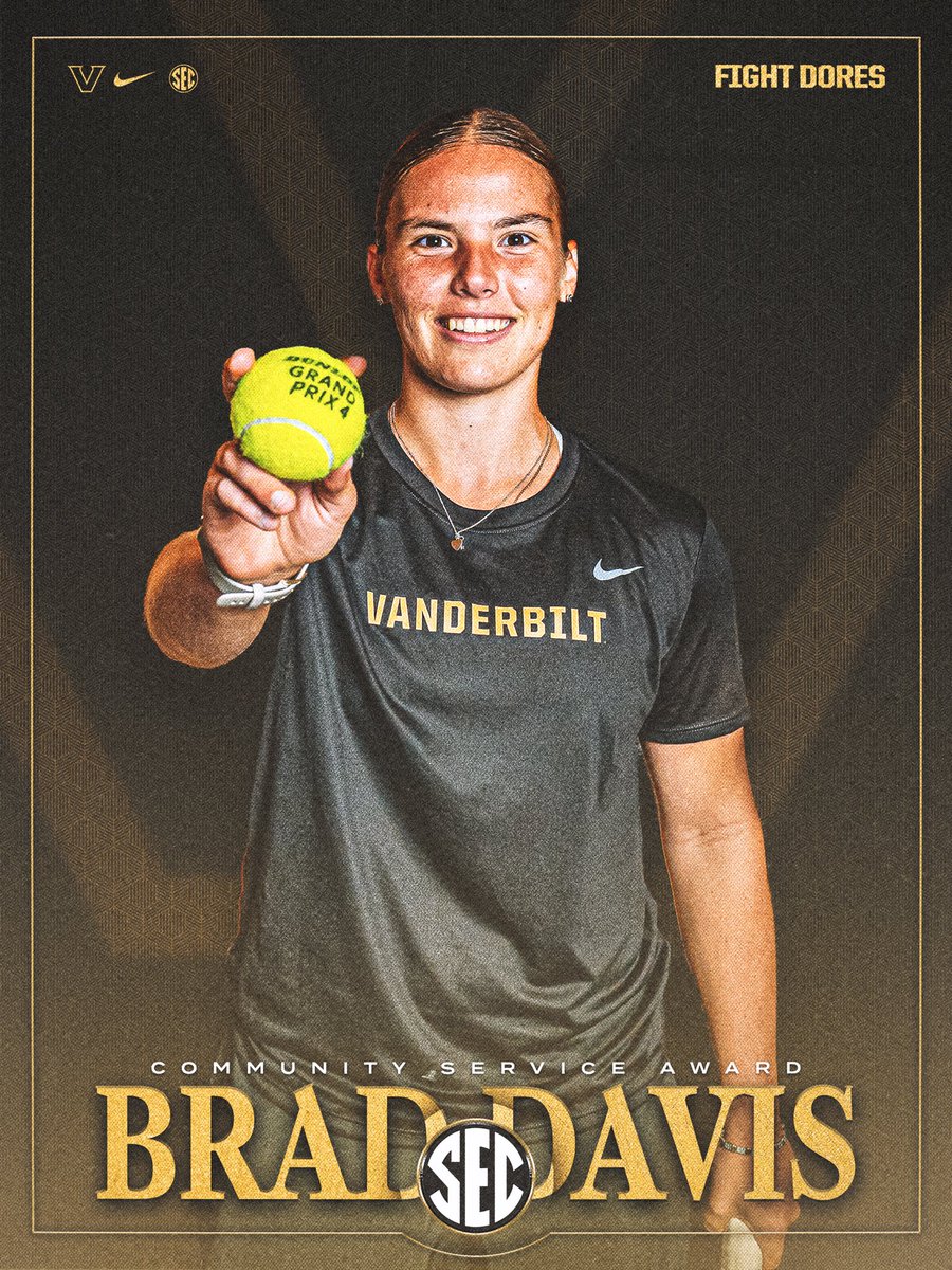 VandyWTennis's tweet photo. More recognition for her impact off the court 🤩

Sonya Macavei has been named a recipient of the 2026 @SEC Brad Davis Community Service Award ‼️ https://t.co/R5THto8wFo