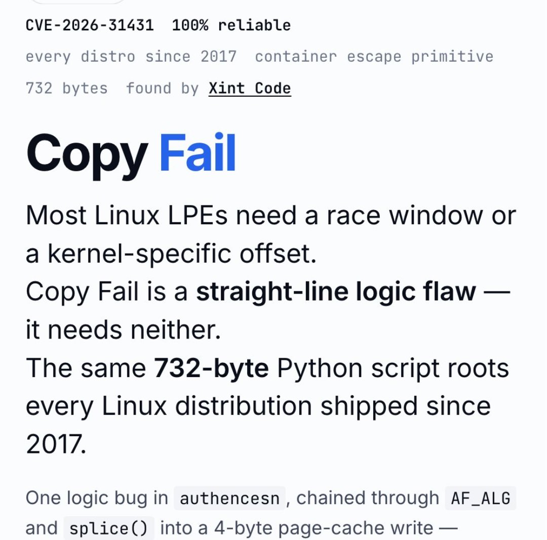 mukul207's tweet photo. AI Is Changing the Security Equation — And an AI-assisted vulnerability discovery in the Linux kernel just proved it.

https://t.co/1FHGgrgOXe https://t.co/3KVlPAPaQp