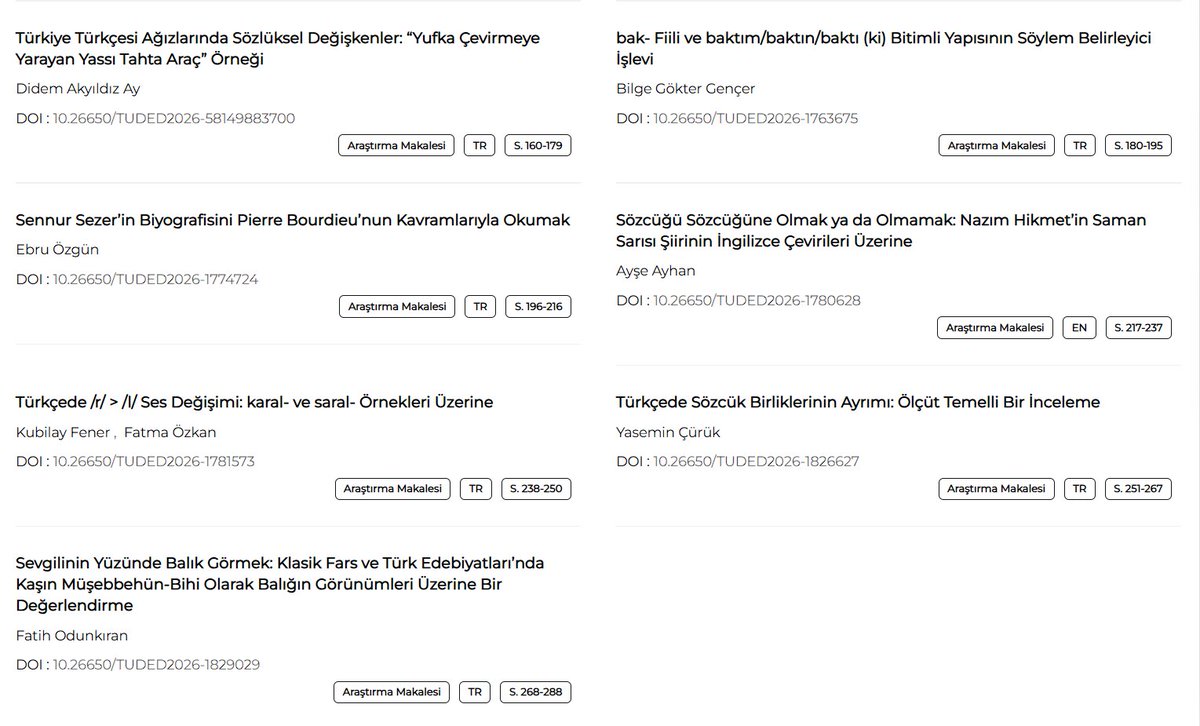 TUDED Türk Dili ve Edebiyatı Dergisi tweet media