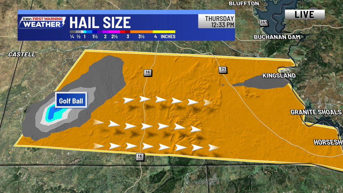 Golf ball sized hail has been detected in this severe thunderstorm in ...