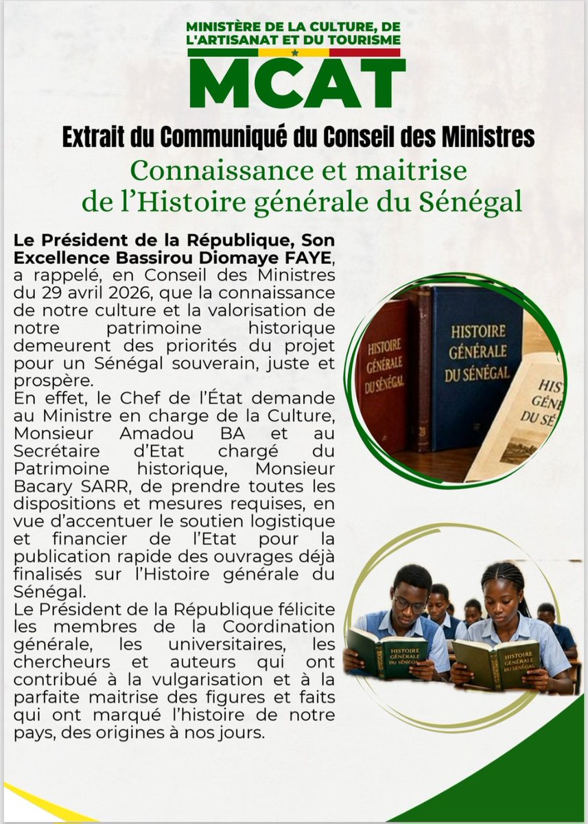 🇸🇳Ministère Culture, Artisanat & Tourisme 🇸🇳 tweet media