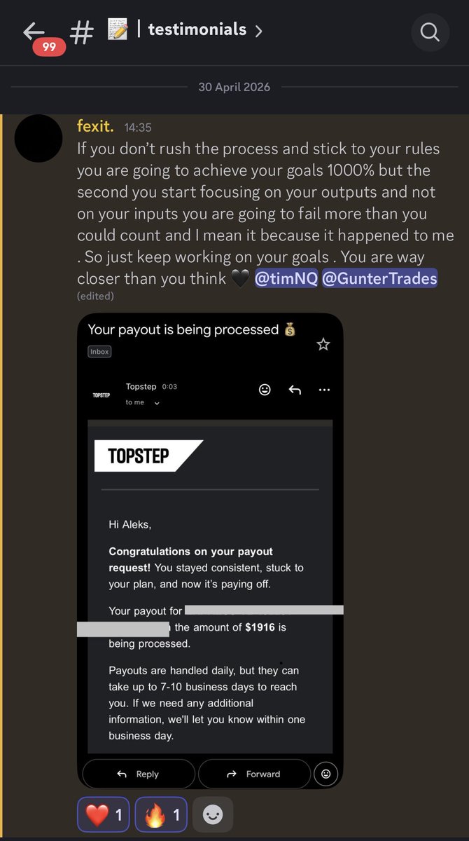 timNQ04's tweet image. day 87 of 2026
rinse and repeat. every single day the same.
I want to become the best trading coach.
my first student just hit his 1st 14k month. LFG 🔥
#PropTrading #DayTrading