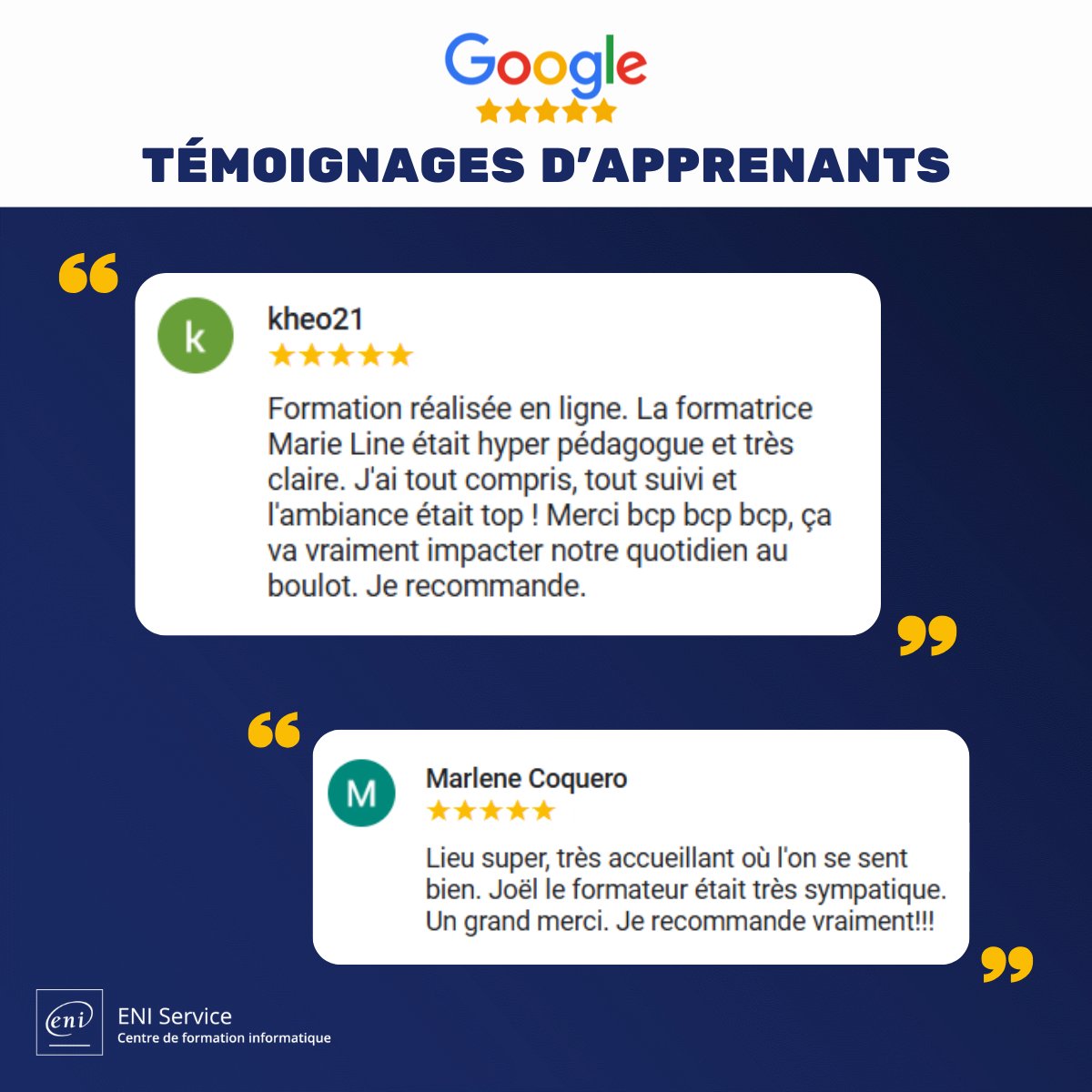 ENIService's tweet photo. 💬 Ils en parlent mieux que nous…

Vous souhaitez, vous aussi, développer vos compétences en informatique ou accompagner vos équipes dans leur montée en expertise ?

Nos formations s’adaptent à vos besoins et à vos enjeux métiers.

📞 Contactez-nous : https://t.co/SrTFXQXezL https://t.co/bJTduDMuX6