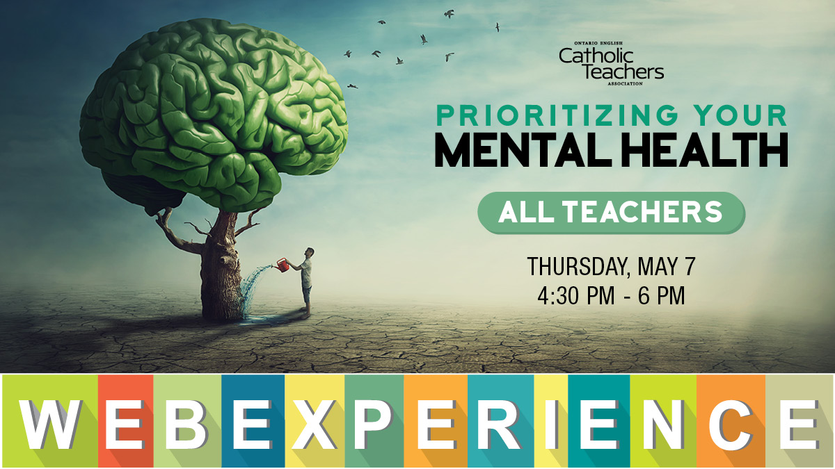 OECTAProv's tweet image. #CatholicTeachers lead such busy lives, it's sometimes hard to carve out the time necessary for self-care. 

This #WebEx will provide participants w/practical tips that will assist in reducing stress, managing workload, and prioritizing self-care.
bit.ly/43e3VzT
