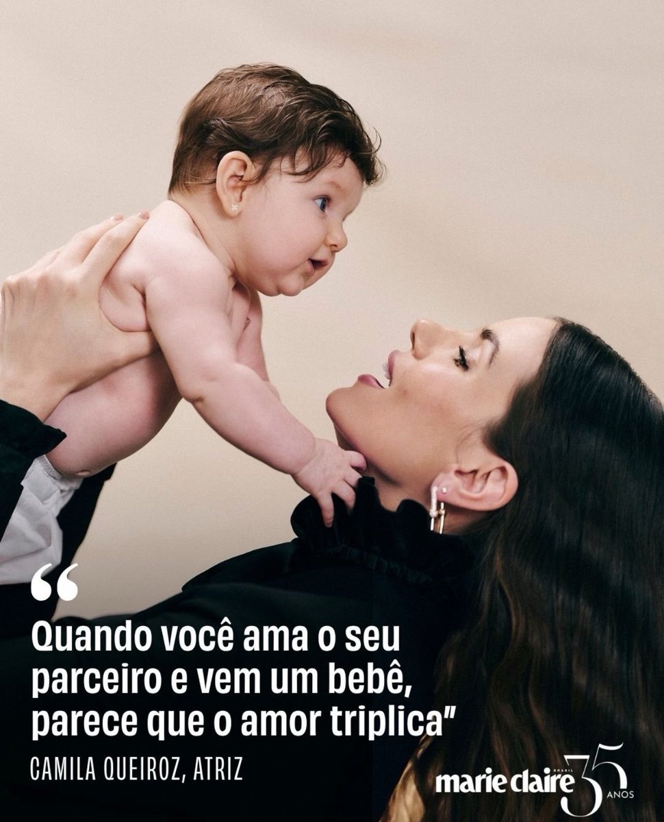 Camila Queiroz falou sobre a maternidade: “eu sempre quis ser mãe. Quando você ama o seu parceiro [Klebber Toledo], que é o meu caso, acha que já sentiu o amor mais maravilhoso da vida, e aí vem um bebê que é fruto de vocês dois e parece que o amor triplica.” 🤍✨