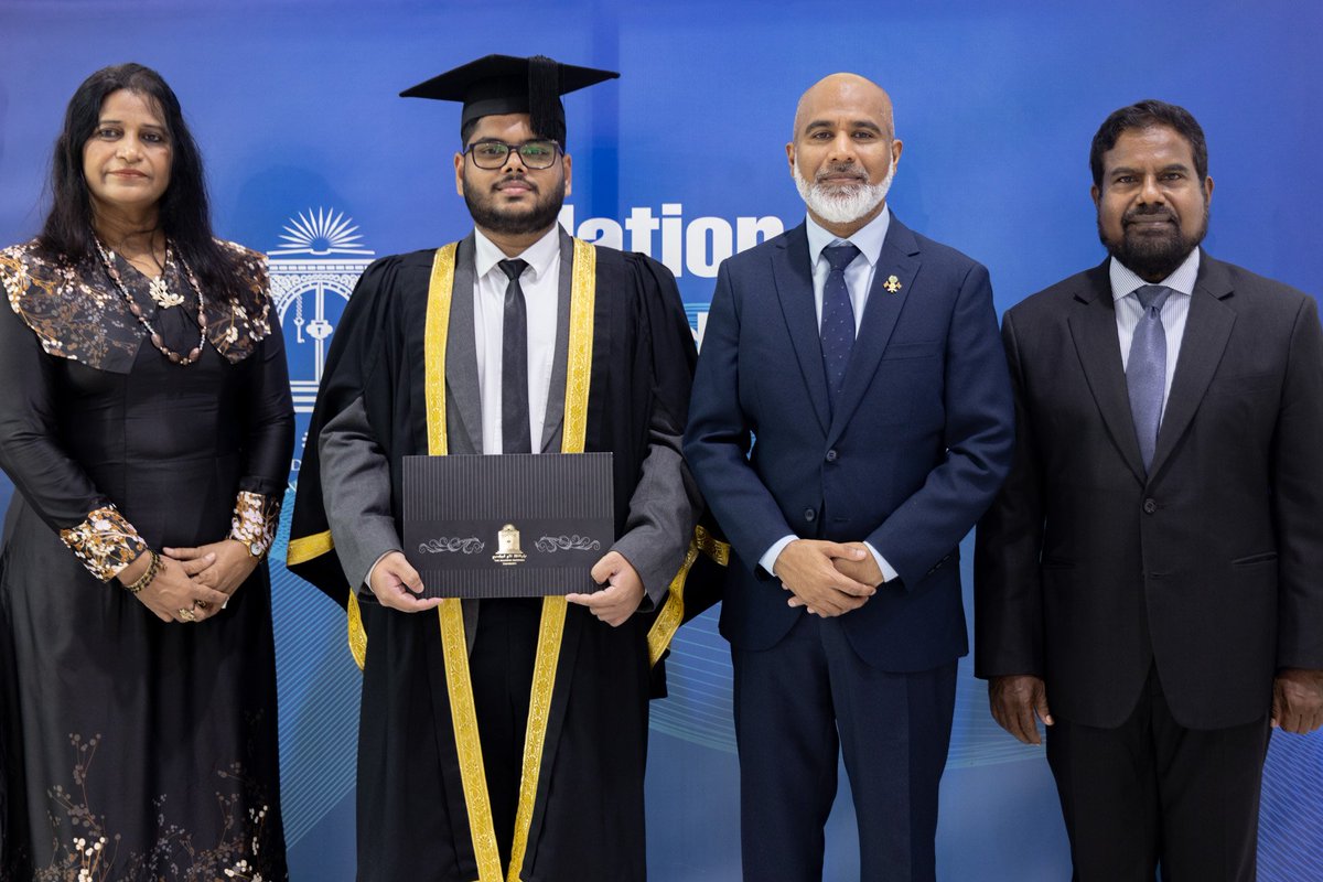 MNUedu's tweet photo. The Maldives National University proudly congratulates Ismail Rahil on this remarkable achievement. He has been awarded a Bachelor of Information Technology, marking an inspiring milestone for both himself and our university community.

As one of our pioneering graduates from the Deaf and hard of hearing community, his accomplishment reflects determination, resilience, and the transformative power of inclusive education. At MNU, we remain committed to promoting equal opportunities and ensuring that higher education is accessible to all.

Congratulations, Ismail Rahil, on this historic achievement and for inspiring future generations. Your success is a proud moment for us all.