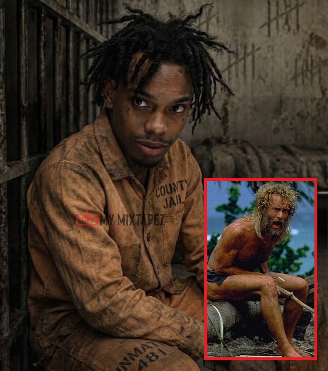 mymixtapez's tweet image. Psychiatrist in a court hearing compared YNW Melly’s condition to the film Cast Away, explaining that keeping a person in isolation for more than 15 days can damage the brain.

YNW Melly has been locked up for over 7 years.