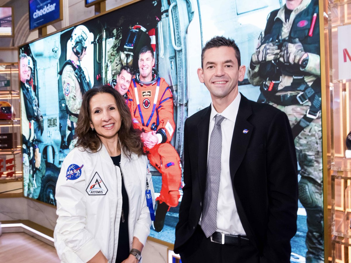 NYSE's tweet photo. For the first time in 50 years, humans flew to the Moon and came back. Today, we rang the Opening Bell to celebrate it. 🌕 @NASA
 
@NASAAdmin Jared Isaacman joined us at the NYSE to honor the @NASAArtemis II mission - and everyone who made humanity's return to lunar orbit possible.