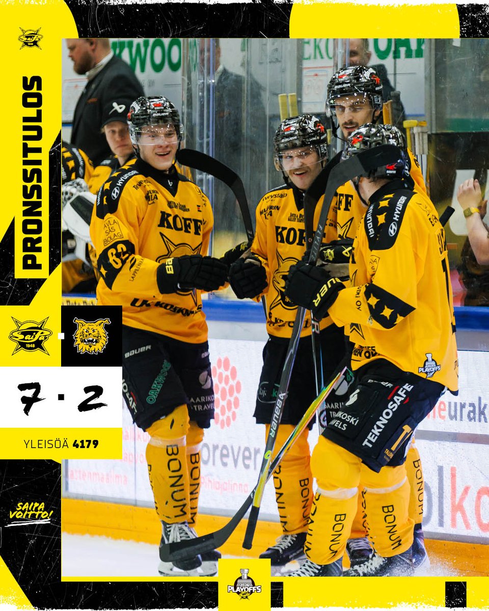 Liiga_SaiPa's tweet photo. Pronssia! Mitaliputki!

Kausi on hienoa päättää voittoon hienon kotiyleisön edessä! Mitalit kaulaan ja nauttimaan vapusta!

#SaiPa #Liiga #Lappeenranta #YhdessäVahvempia https://t.co/YilJDXvJHt