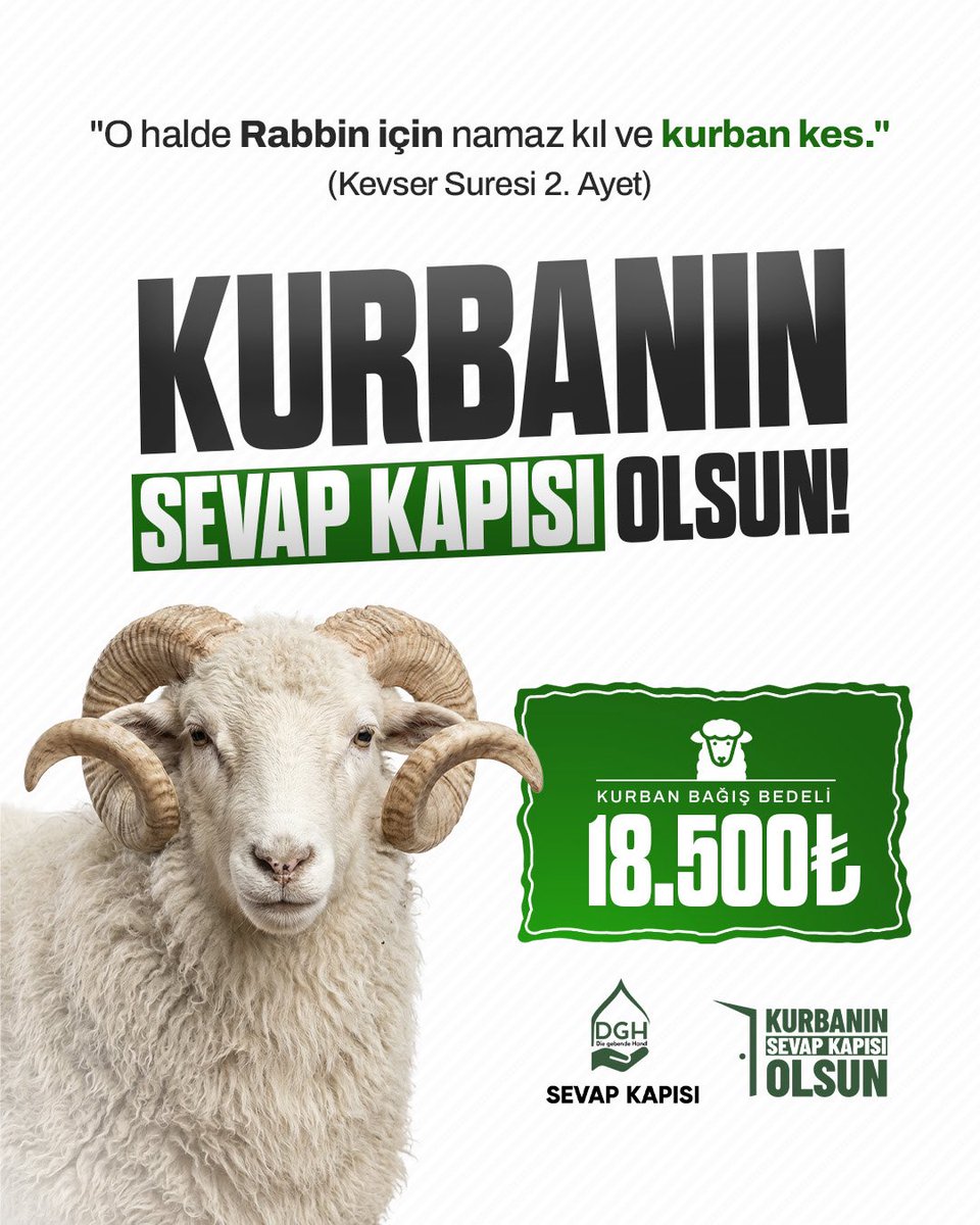 Kurbanın Sevap Kapısı Olsun!

 "O halde Rabbin için namaz kıl ve kurban kes." (Kevser Suresi - 2.ayet)

Kurban Bağış Bedeli: 18.500₺

🌐 Online bağış için:
sevapkapisi.com

📞 İletişim: 0322 911 0350

Kurbanım SevapKapısına
#SevapKapısı