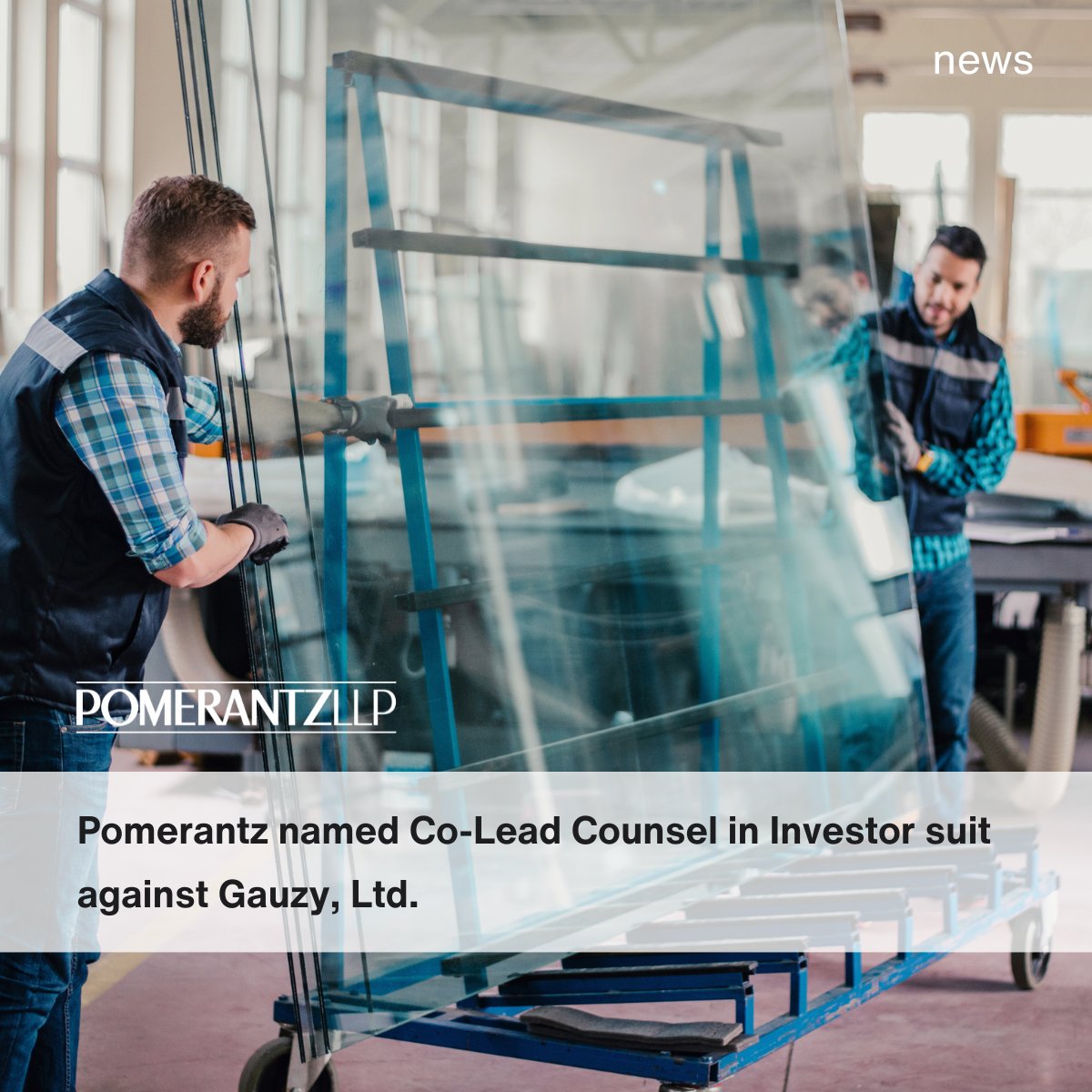 PomerantzLLP's tweet image. #Pomerantz has been appointed Co-Lead Counsel in a class action against Gauzy Ltd. The case alleges that Gauzy made misleading statements to investors regarding the company’s financial condition and debts, which caused Gauzy’s share price to fall nearly 50%.