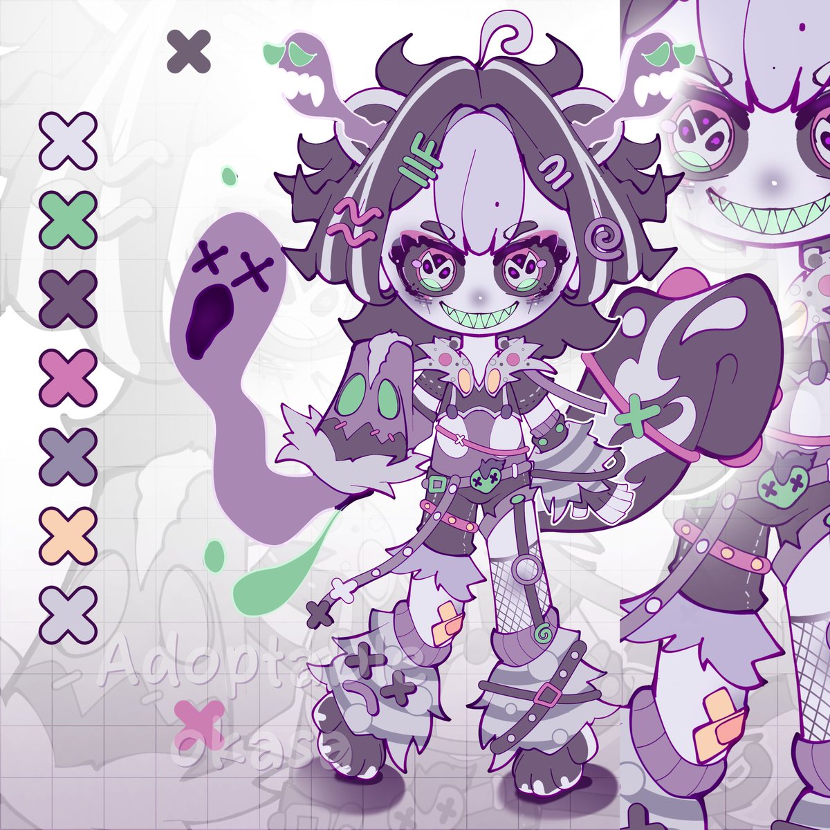 okasacomms's tweet photo. Sleepy cake
Skunk ghost 
Info below>\\\\<
#characterdesign #adopts #adoptable #vtuber https://t.co/rvDg0sFJxz