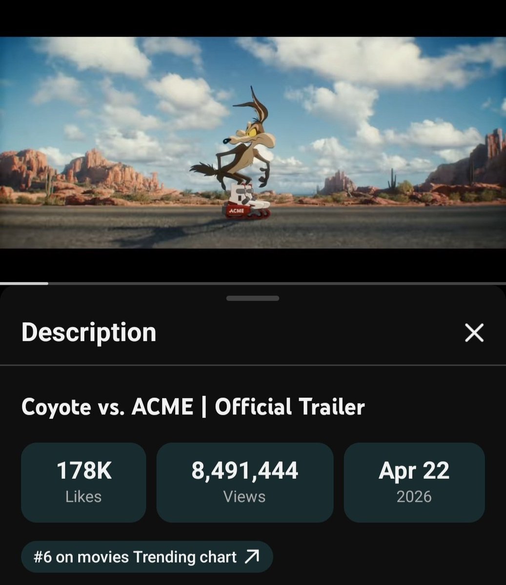 zomikpizzatime's tweet image. • Both films release near the end of a month.
• Their trailer releases near the end of a month.
• Both trailers release 4 months before their release.

#SonicMovie3
#CoyoteVsACME