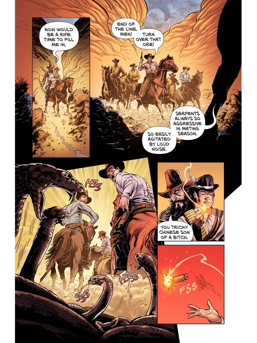 mmartinsart's tweet photo. 'The Prospectres: Sigil of Stolas' pages.

Art by Ricardo Jaime @ricardojaime 
Colors by ME @mmartinsart 
Letters by Eric Weathers @eric_weathers 
Written by Matthew Fowler @FowlerPartDeux 
Published by Retrographic Books

#comicsartist #comicpages #colorist #comicbook #indiecomics