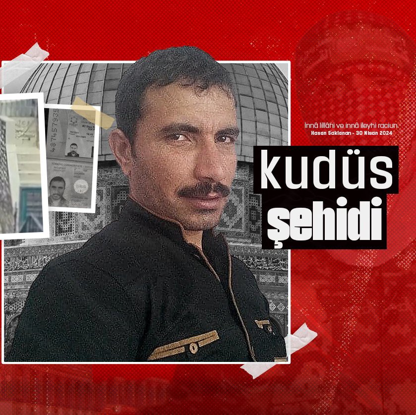 2 sene önce bir kafile ile birlikte Kudüs’e giden imam Hasan Saklanan, İsrail askerlerine yönelik gerçekleştirdiği bıçaklı saldırı sonucu şehid edilmişti.

Şehid Hasan Saklanan'ı şehadet yıldönümünde rahmetle ve minnetle yad ediyoruz.