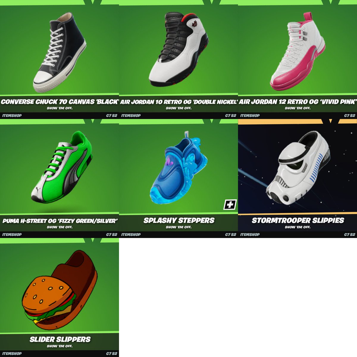 FN_Assist's tweet image. #Fortnite v40.30 PakChunk 1013 Decrypted:

Codename: BasisAdapt, IcingCaddy, GuppyThrill, WaveLaces, MaltBurger, PandaSpeak
Set: Converse Shoes [AppleMat], Air Jordan [WildDepot], PUMA [FastCrane], Clone Wars [AluminumFlea]
Paks: 1013
Sizes: 15.73mb

New Kicks cosmetics