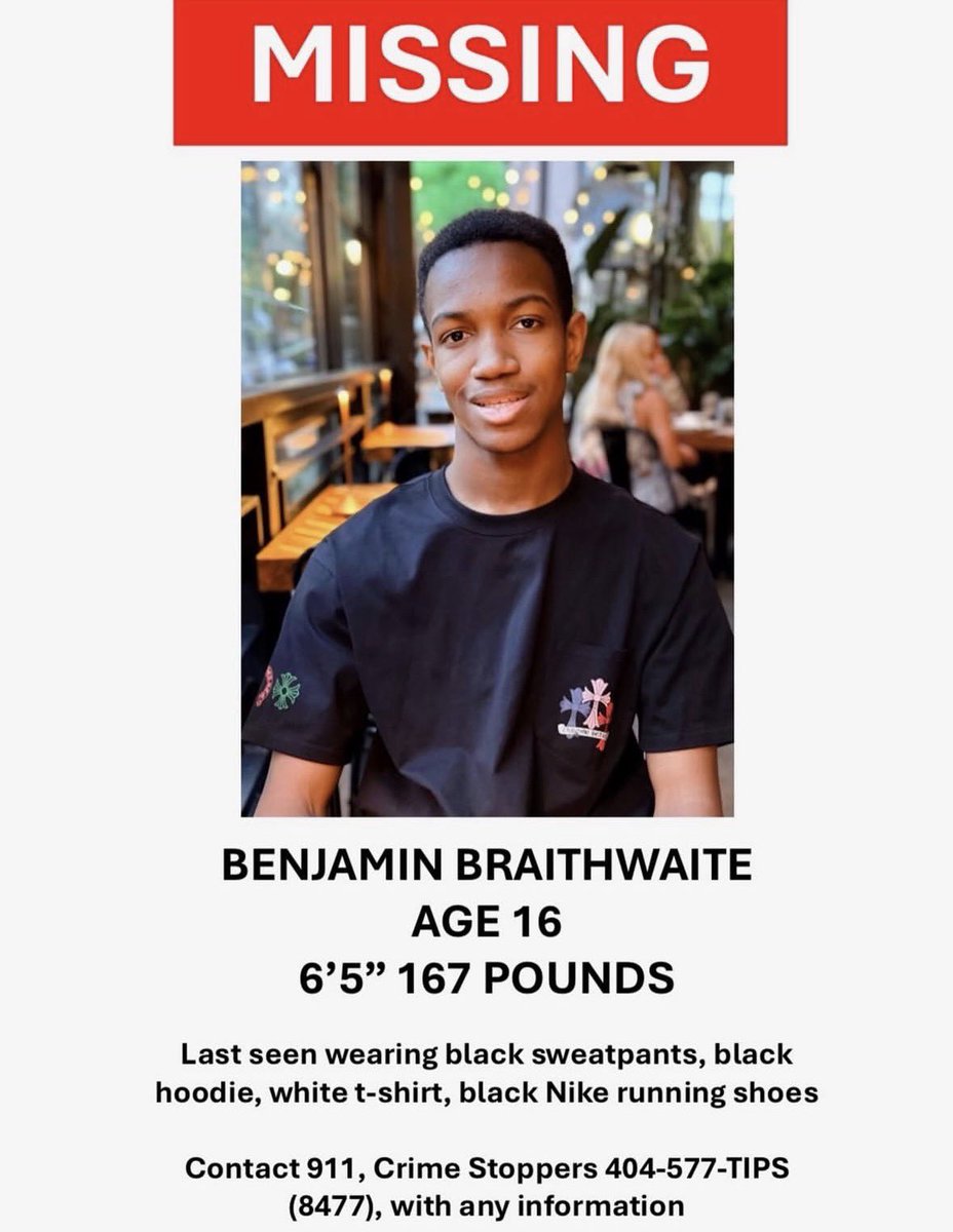 willb_chillin's tweet image. Please be on the look out for my little brother Ben, especially if you’re in the SW ATL/South Fulton area. We haven’t seen him since Monday night and just want him home safely. Any information helps, thank you 🙏🏾