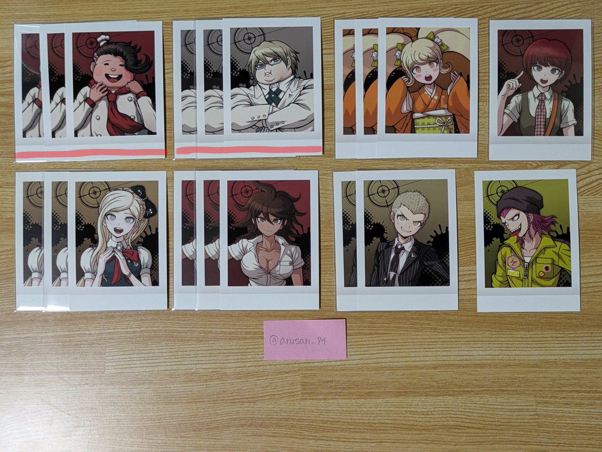 arusan_74's tweet photo. 【 ダンガンロンパ 交換 ぱしゃこれ 】

求　春川 > 澪田 > 不二咲 > 定価+送料

譲　画像のもの

赤線含むお取引の方優先
1枚〜でも🙆🏻‍♀️
郵送のみ https://t.co/OWvb5FigP7