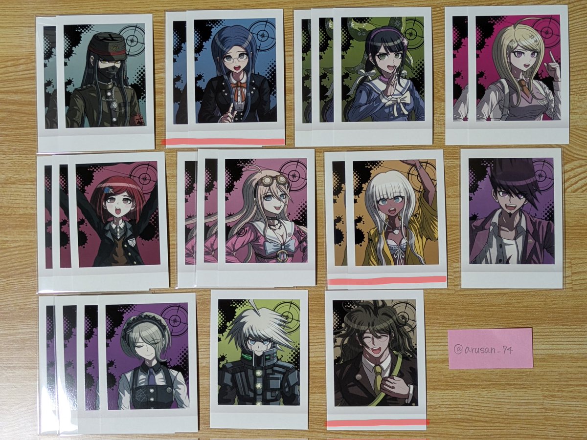 arusan_74's tweet photo. 【 ダンガンロンパ 交換 ぱしゃこれ 】

求　春川 > 澪田 > 不二咲 > 定価+送料

譲　画像のもの

赤線含むお取引の方優先
1枚〜でも🙆🏻‍♀️
郵送のみ https://t.co/OWvb5FigP7