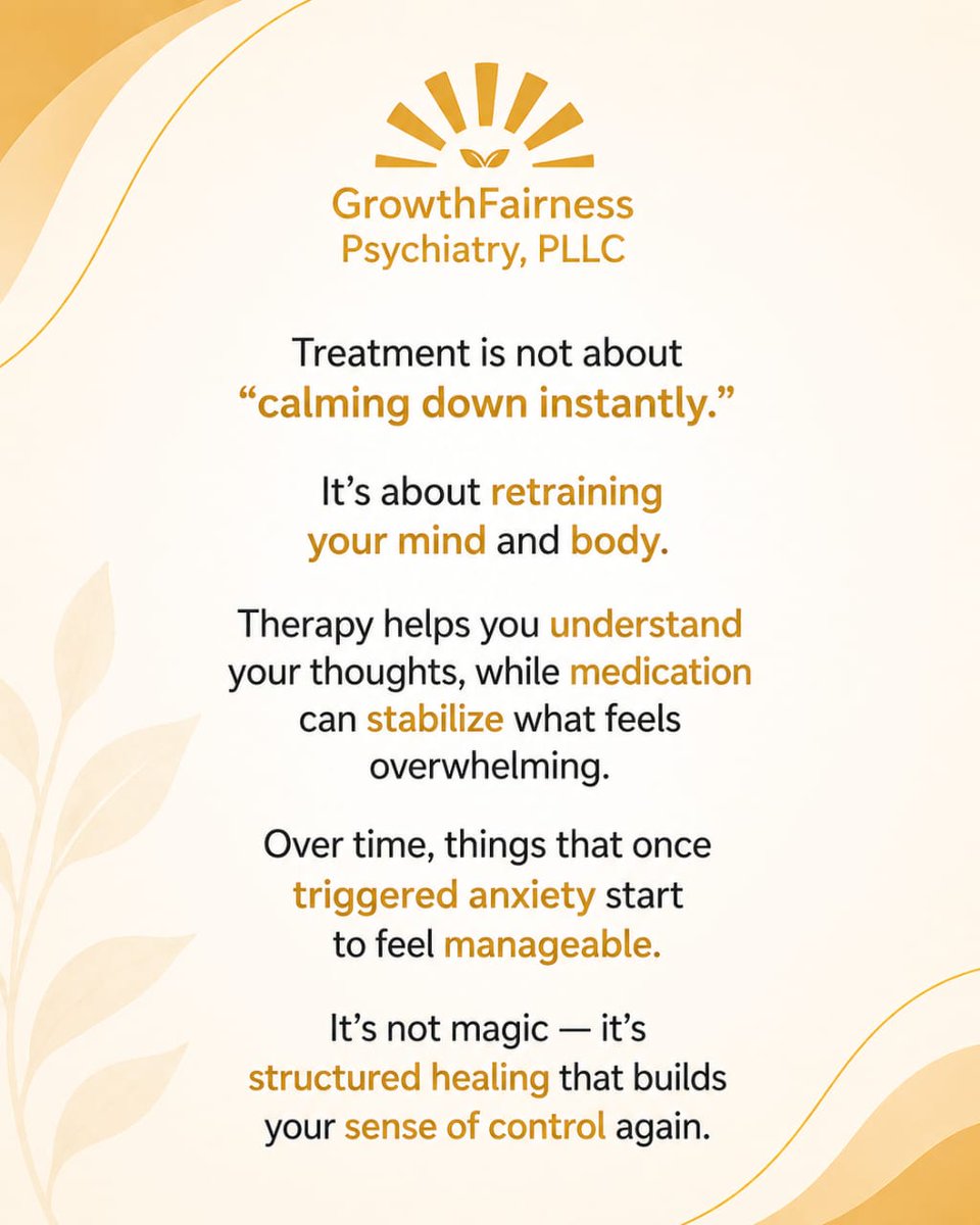 growthfairness's tweet image. Anxiety can feel overwhelming, like your mind is constantly on alert and your body cannot fully relax.

#growthfairness #mentalhealth #wellness #anxietyrelief #mentalwellbeing #therapyworks #selfcare #emotionalhealth #healingjourney #mindsetshift #innerpeace #stressmanagement