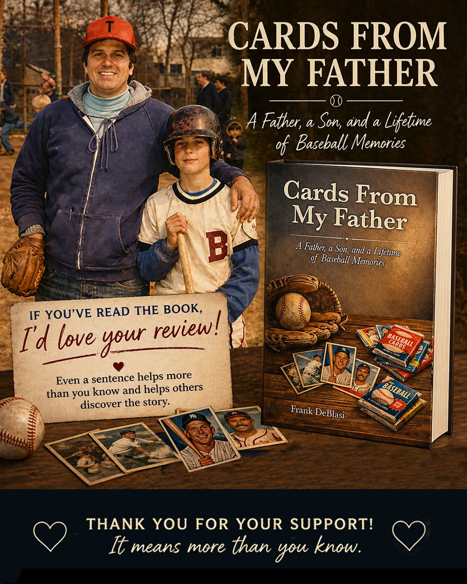FrankCardCorner's tweet image. It’s been 5 weeks since I released Cards From My Father.

This photo is what Cards From My Father is all about. :)

If you’ve read it, a quick review would mean a lot (even just a sentence helps others find it).

Here’s the link: bit.ly/4tD0Xjm

#FathersDay #Memoir