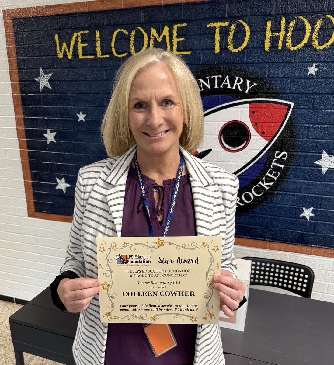 LPS_Foundation's tweet image. The LPS Education Foundation is proud to announce that Colleen Cowher from Hoover Elementary School has been honored with a Star Award!
For information on Star Awards, please visit: lpsfoundation.org
#LivoniaPride @LivoniaDistrict