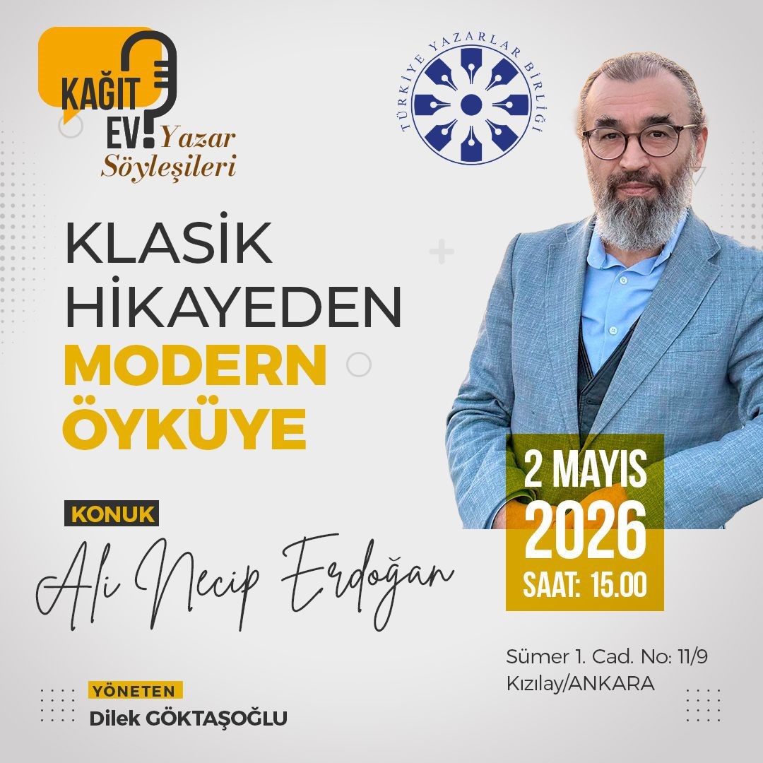 TYB1978's tweet photo. Yazar Erdoğan okurlarıyla bir araya geliyor

Türkiye’nin köklü edebiyat mahfillerinden biri olan Türkiye Yazarlar Birliği Genel Merkezi, önümüzdeki günlerde yeni bir edebiyat söyleşisine ev sahipliği yapacak.
https://t.co/1y9hpQUqoS https://t.co/EgPaVUJc5n