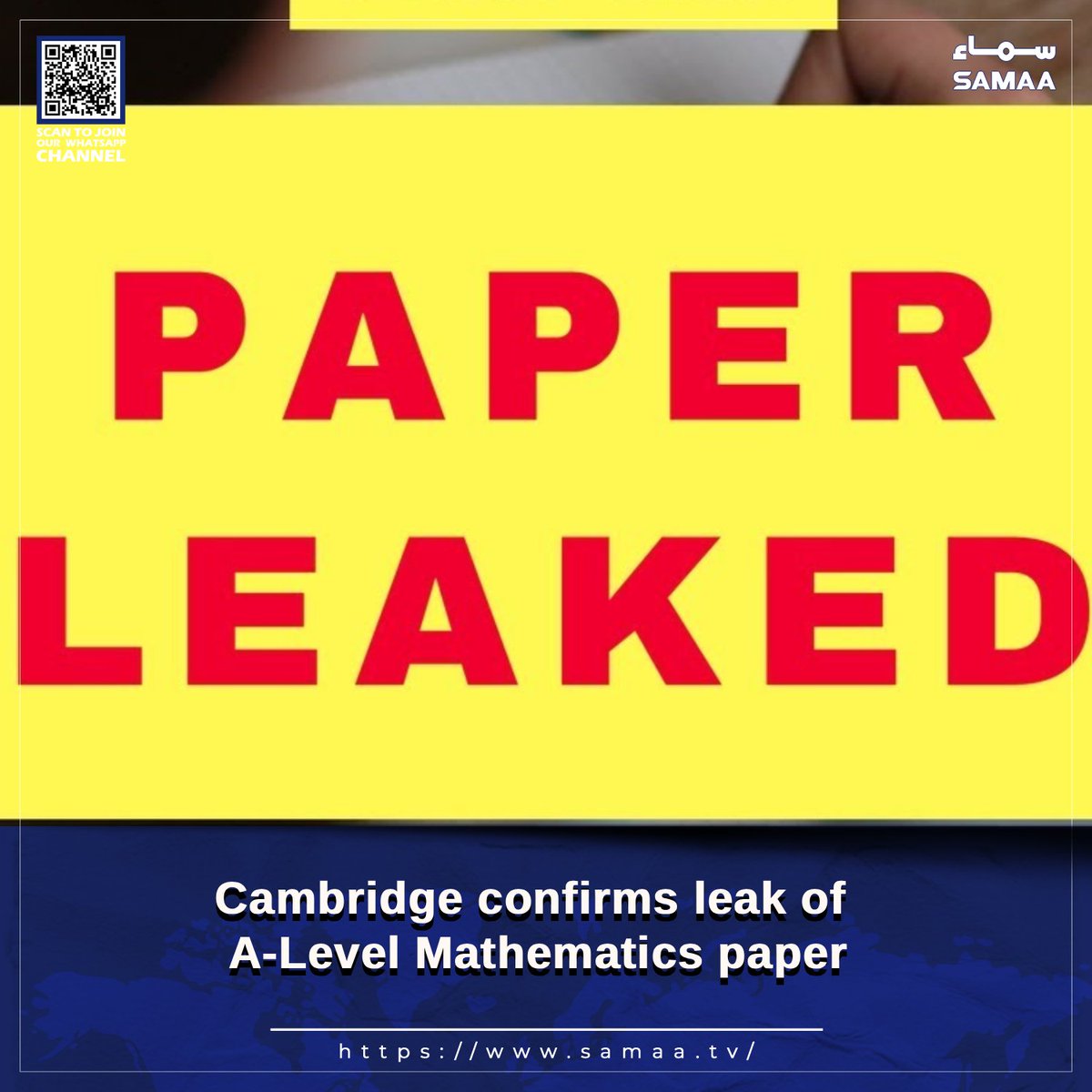 SamaaEnglish's tweet photo. Board says AS Level Mathematics exam conducted in Pakistan, other countries
Read more: https://t.co/cDPCuRG238
#SamaaTV #SamaaNews #Cambridge #alevelexams #CambridgeInternational https://t.co/CJLnr2PXff