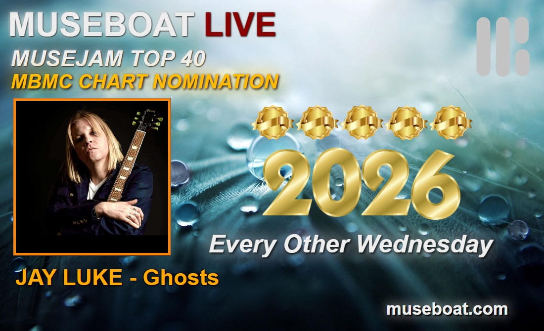 museboatlive's tweet photo. RETWEET Museboat Live at https://t.co/2sWHrmtaFG presents MBMC Top 25 Chart for 04/29/26 # 18 JAY LUKE - Ghosts https://t.co/SHwK2cBd7B @jay_luke  CONGRATS!  VOTE again at https://t.co/05wfH7Nd4X  @ArtistRTweeters #MusicVibes https://t.co/W179gKfyo3