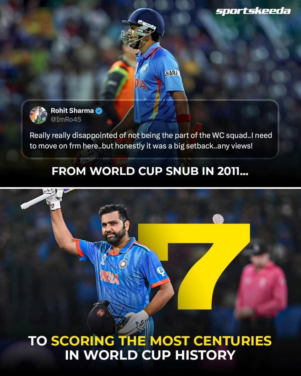 Sportskeeda's tweet image. Every time the Hitman falls, he rises stronger 💪

Rohit Sharma and comebacks — a story written in greatness 👑🇮🇳

#India #RohitSharma #HappyBirthday #Sportskeeda