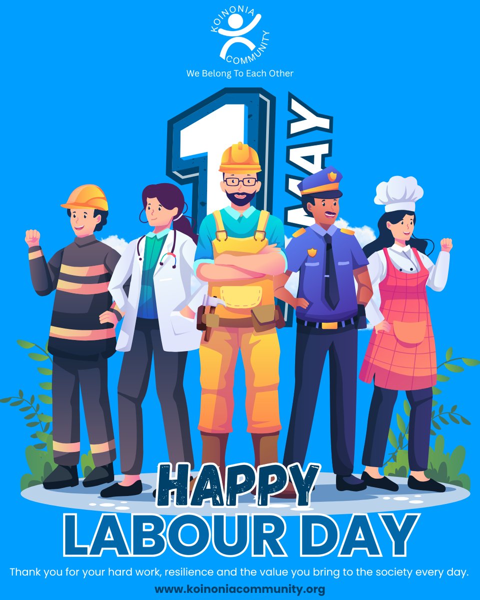 Koinocommunity's tweet photo. On this Labor Day, we honour the hands that build, nurture and carry our communities forward. At Koinonia, we celebrate you all, your labour is not invisible, your sweat carries dreams and your persistence is a quiet act of love and courage. Happy Labour Day❤️

#LabourDay #1stMay https://t.co/WpBUPTYBOm