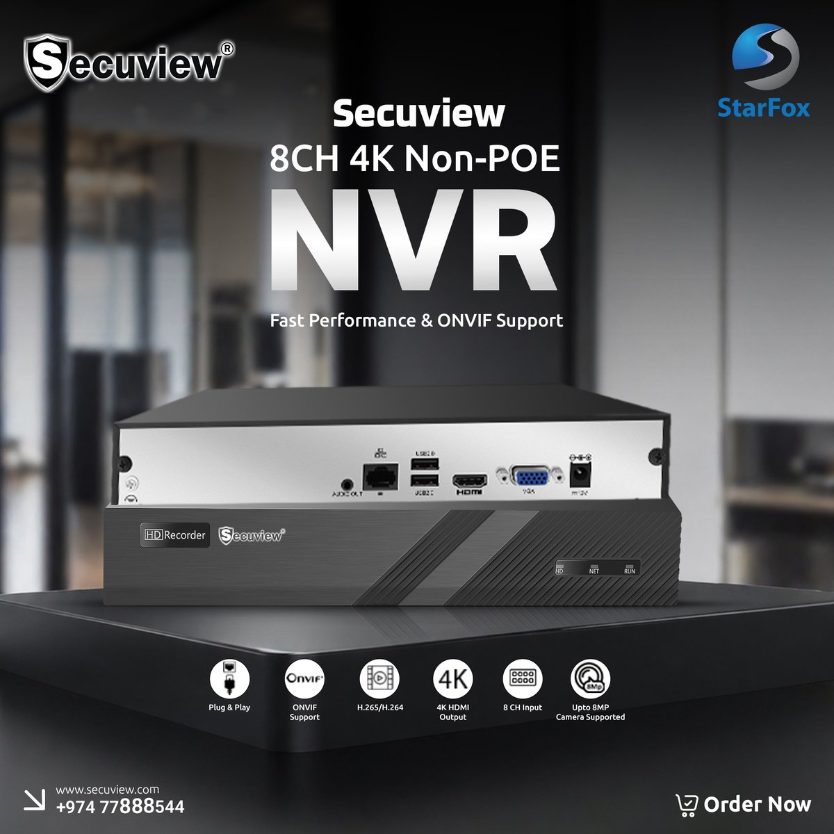 secuviews's tweet image. Secuview 8CH 4K NVR (Non-PoE) – ultra HD recording, fast performance &amp;amp; ONVIF support for seamless CCTV integration and remote monitoring.

👉 secuview.com/product/secuvi…
📞 +974 77888544

#NVR #CCTVSystem #4KSecurity #IPCamera #SmartSecurity #Surveillance #TechGadgets