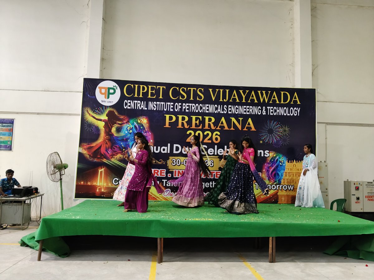 CipetV's tweet photo. Today, CIPET: CSTS - Vijayawada erupted in joy, talent, and pride as we celebrated our Annual Day 2026! 🌟
From the prestigious award ceremony honoring our academic stars 🏆 to the electrifying cultural performances that set the stage on fire 💃🕺, it was a day to remember! 🚀♻️ https://t.co/9mf9zhAQhh