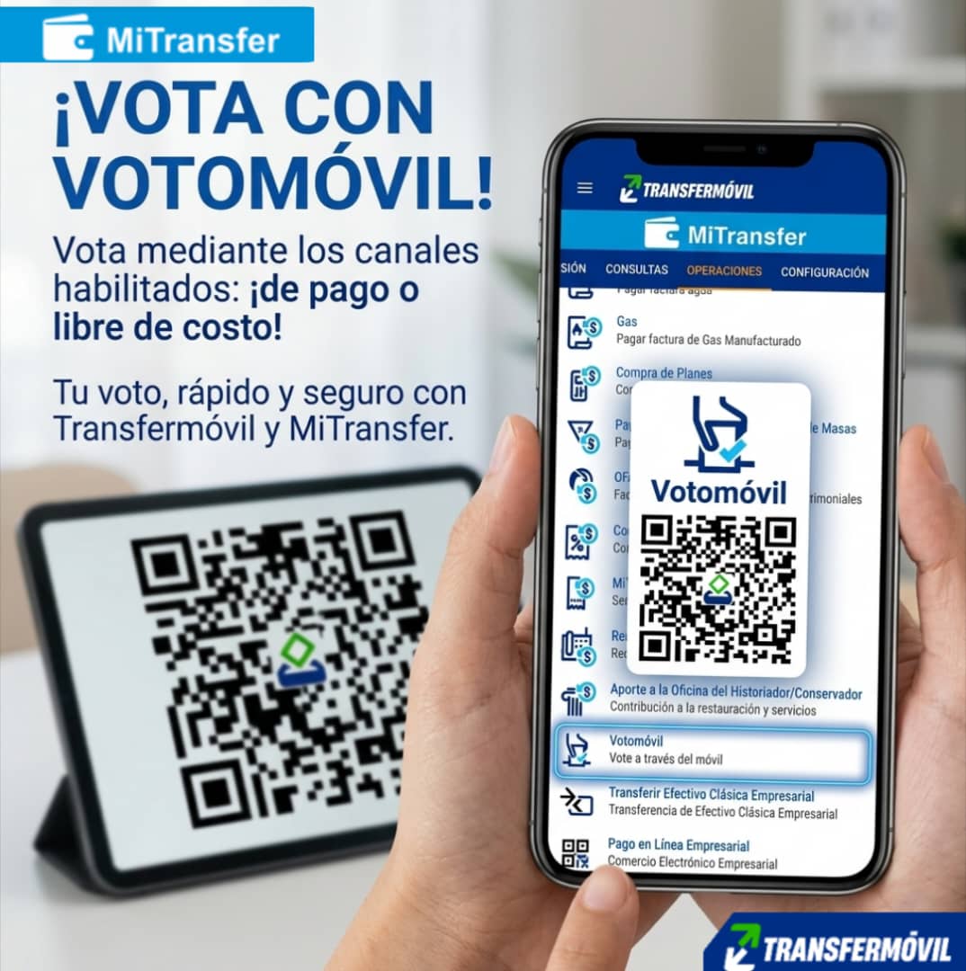 🔊Nuevo Servicio en la versión 1.260416  de #Transfermóvil🇨🇺 :  Votomóvil del Monedero MiTransfer. Participa en eventos y concursos.