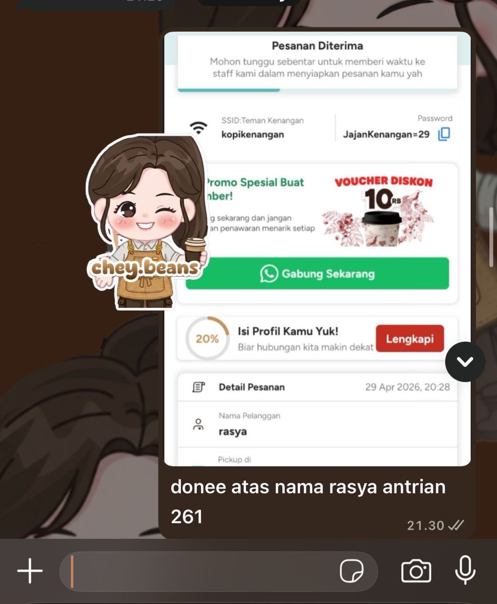chey | JASA ORDER KOPKEN JANJI JIWA tweet media