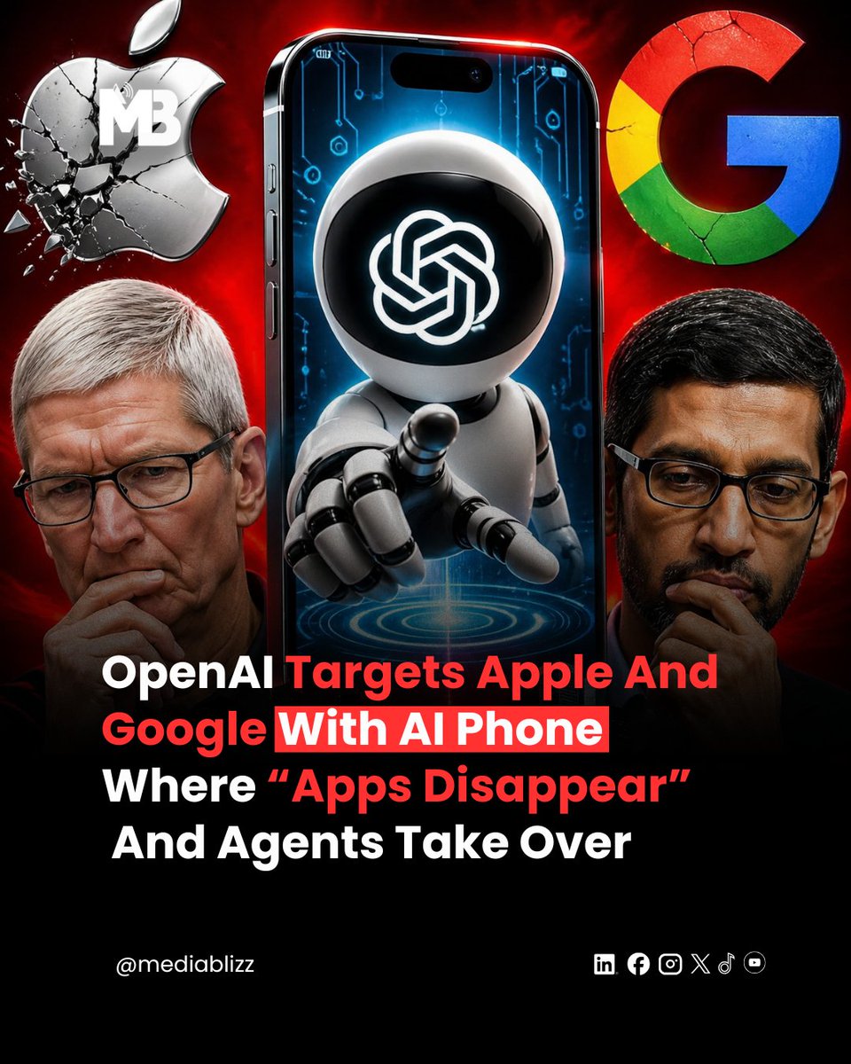 A direct challenge to Apple and Google could be coming. OpenAI is reportedly working on an AI-powered phone that may replace traditional apps with AI agents.

#AI #OpenAI #Apple #Google #TechNews