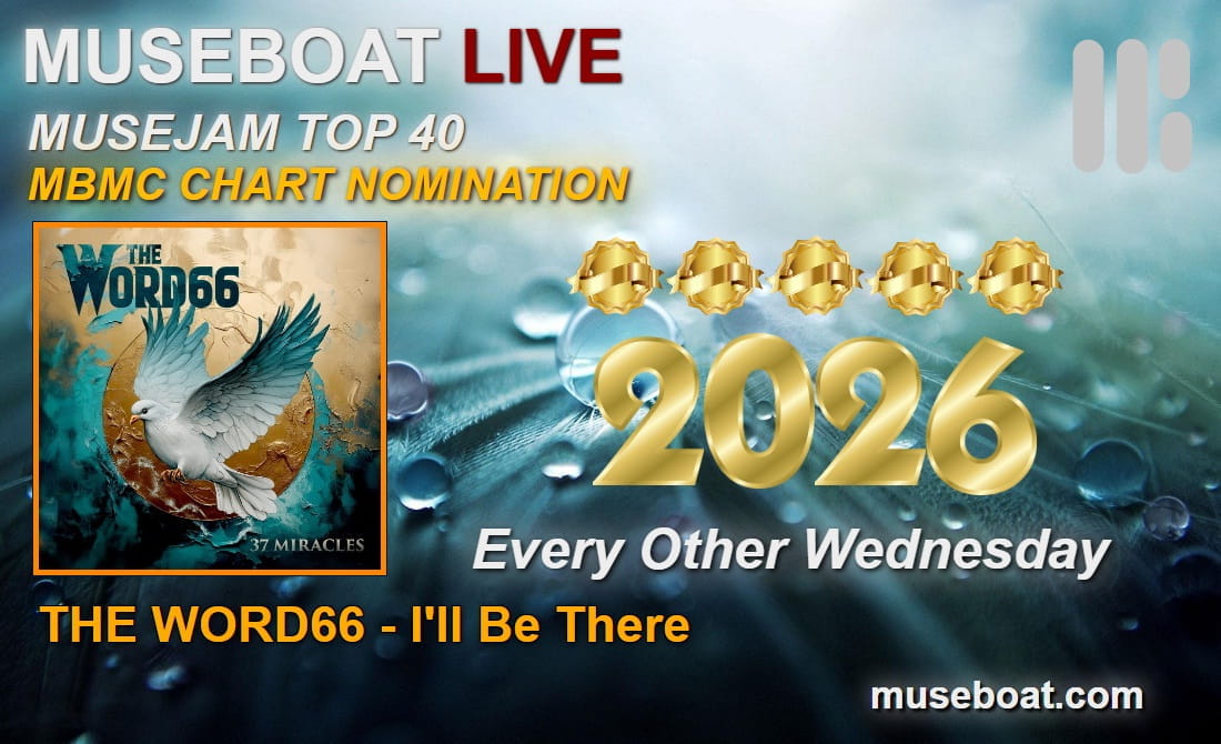 museboatlive's tweet photo. #RETWEET Museboat Live at https://t.co/2sWHrmtaFG presents MBMC Top 25 Chart for 04/29/26 # 11 THE WORD66 - I'll Be There https://t.co/w5wtQObkCp @TWord66  CONGRATS!  VOTE again at https://t.co/05wfH7Nd4X  @ArtistRTweeters #MusicVibes https://t.co/LkMhy57ght