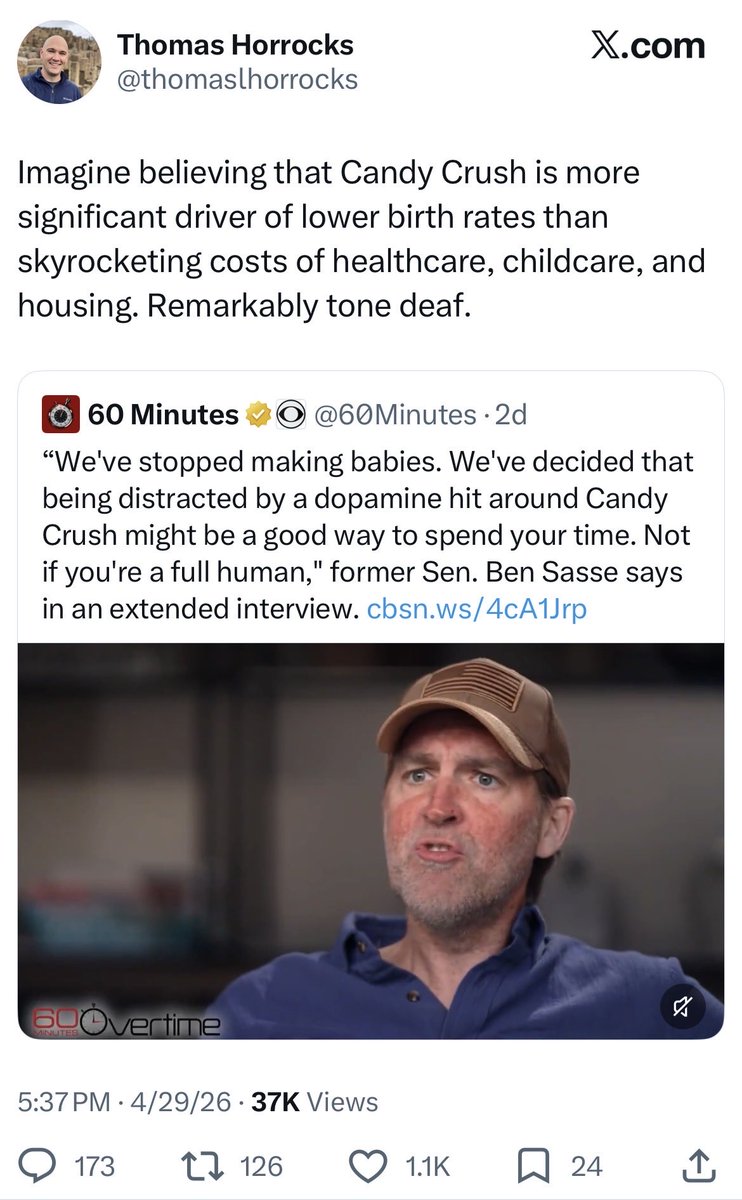 Imagine missing the point of what he’s saying about technological distraction and the erosion of focus across almost every area of modern life.