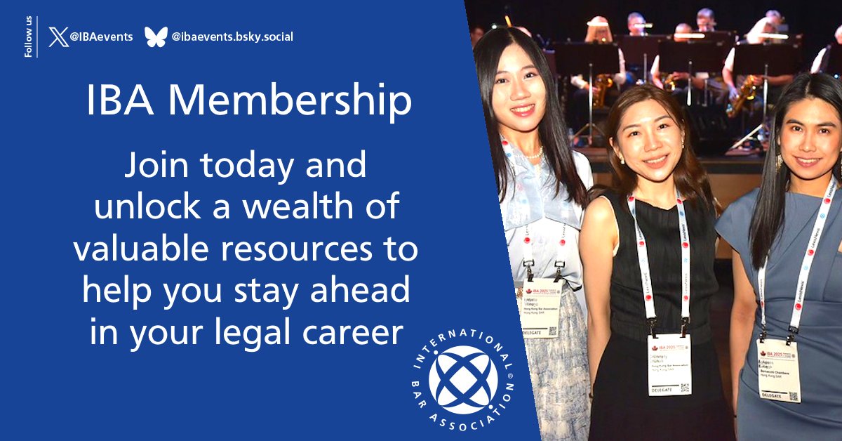 IBAevents's tweet image. 📲 Enjoy access to our IBA Members network of 80,000 international #lawyers &amp;amp; broaden your global network of professional contacts. 

🌐 Join the IBA now, we look forward to welcoming you! ➡ tinyurl.com/IBAMembership26

#law