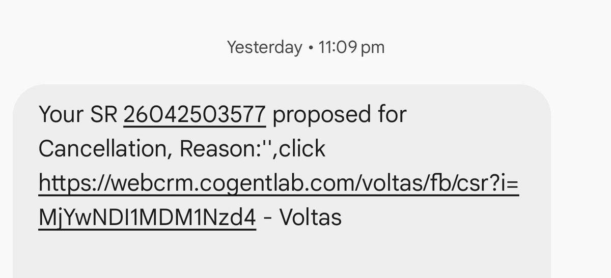 CASKG2's tweet photo. @myvoltas @cromaretail You people are only man of words, not of deeds. Only received call 2day, no technician active. Plz took ur goods back https://t.co/zALW6TV1EQ