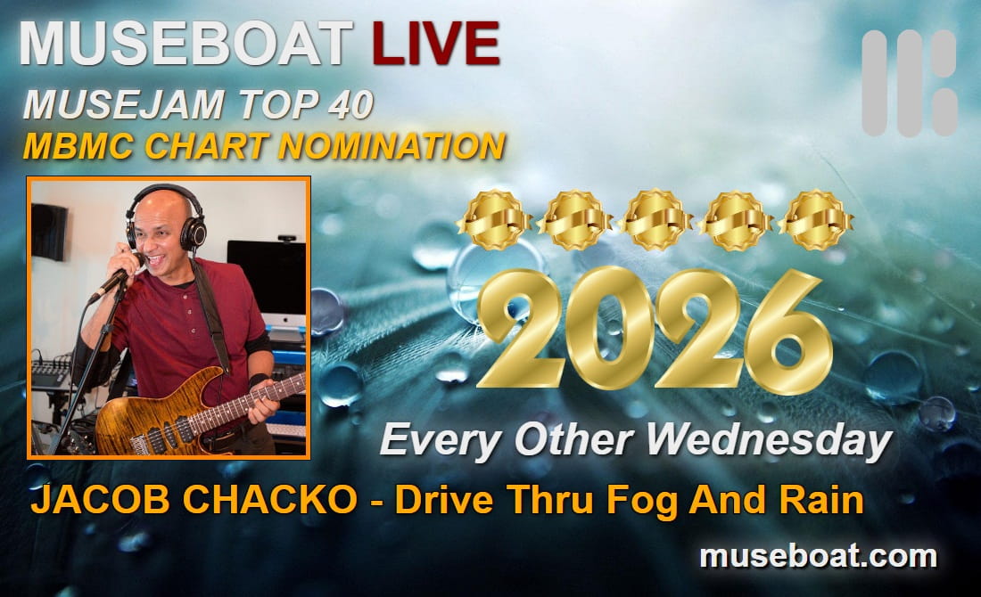 museboatlive's tweet image. #RETWEET Museboat Live at museboat.com presents MBMC Top 25 Chart for 04/29/26 # 14 JACOB CHACKO - Drive Thru Fog And Rain museboat.com/artists/JACOB%… @jakebest2022  CONGRATS!  VOTE again at museboat.com/top-25-nominat…  @ArtistRTweeters #MusicVibes