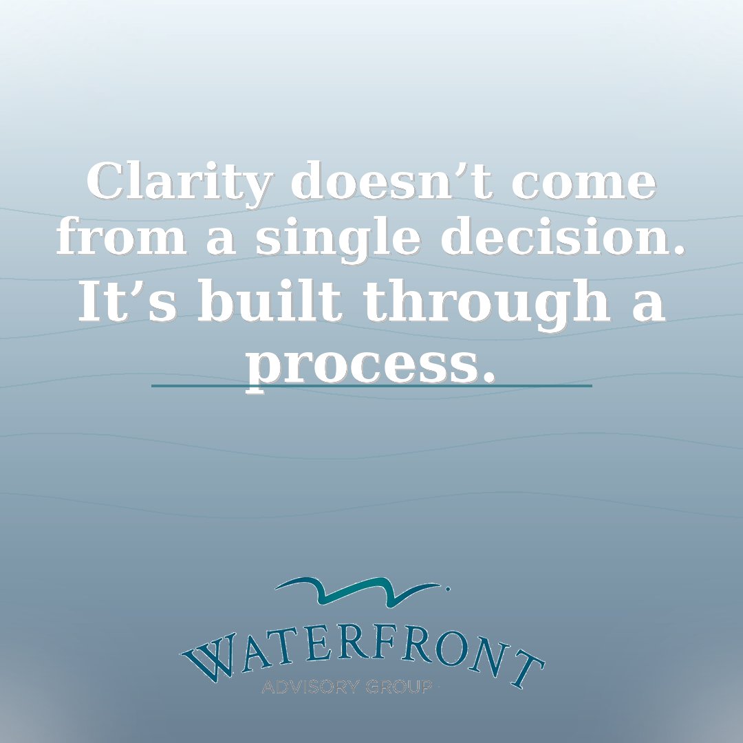 WAGofRJ's tweet image. Clarity doesn't come from a single decision.

It's built through a process.

Revisit assumptions.

Adjust as life evolves.

Keep decisions aligned over time.

#PlanningFirst #FinancialClarity #WaterfrontAdvisoryGroup